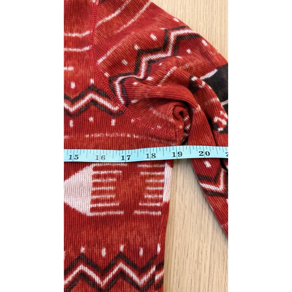 Lauren Ralph Lauren Aztec Red Quarter Zip 3/4 Sleeve Thermal Top Large - Picture 5 of 8